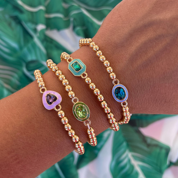 Gold ball cheap stretch bracelet