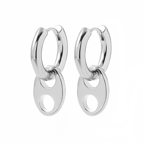 2-in-1 Convertible Silver Dangle Earrings
