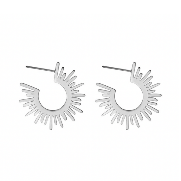 Sun Hoop Earrings - Stainless Steel