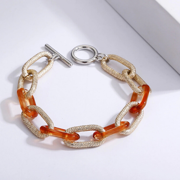 Acrylic + Textured Link Toggle Bracelets