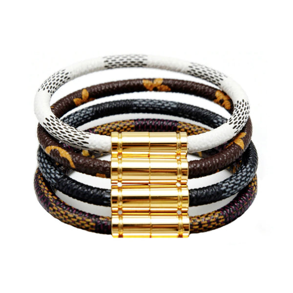 eLVeene Leather Magnetic Bracelet - Round