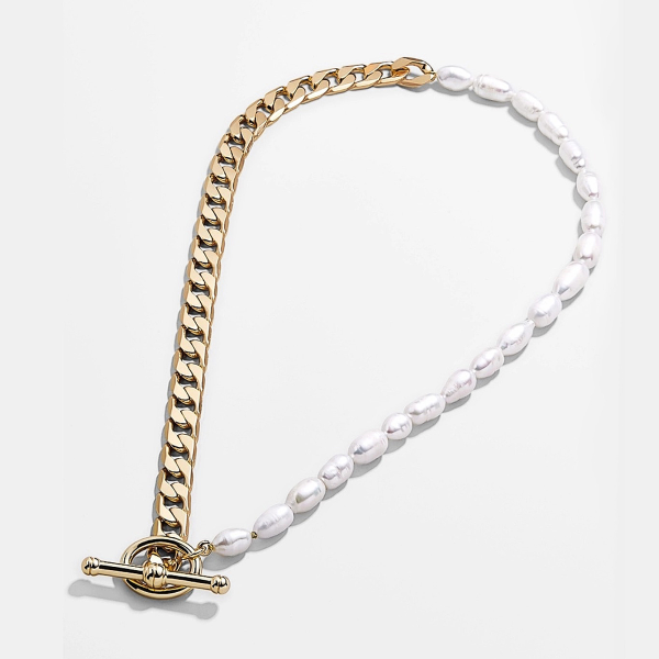 Pearl + Link Toggle Necklace