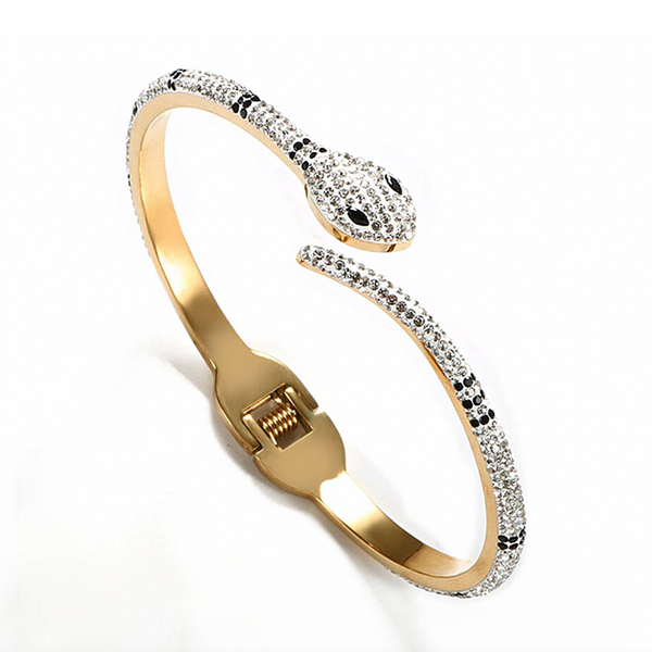 Snake Bangle Bracelet - Stainless Steel