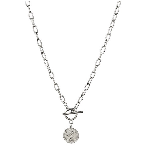 Coin Toggle Necklace - Stainless Steel