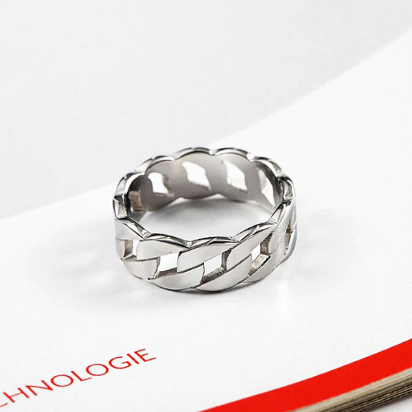 Wide Link Ring - Stainless Steel