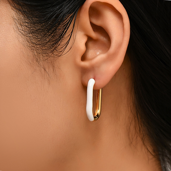 Colorful Enamel Hoop Earrings