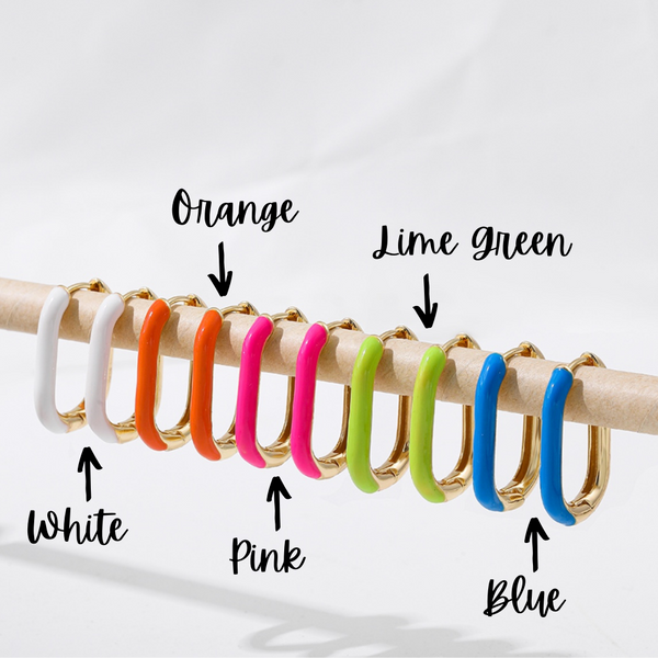 Colorful Enamel Hoop Earrings