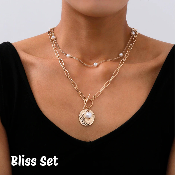 Link Toggle Necklace w/ Pearl Pendant