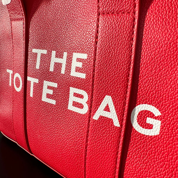 The Small Tote Bag Crossbody Red Faux Leather