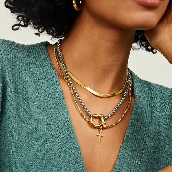 Carabiner Buckle Necklace - Stainless Steel