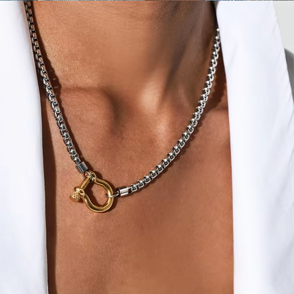 Carabiner Buckle Necklace - Stainless Steel