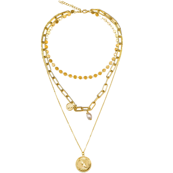 Coin Layered Statement Necklace