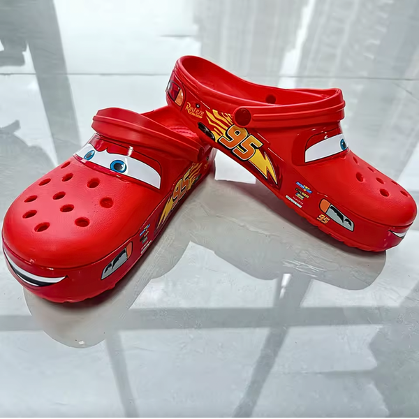 Crocs + Disney Cars Lightning McQueen Red Slide-on Shoes Slides