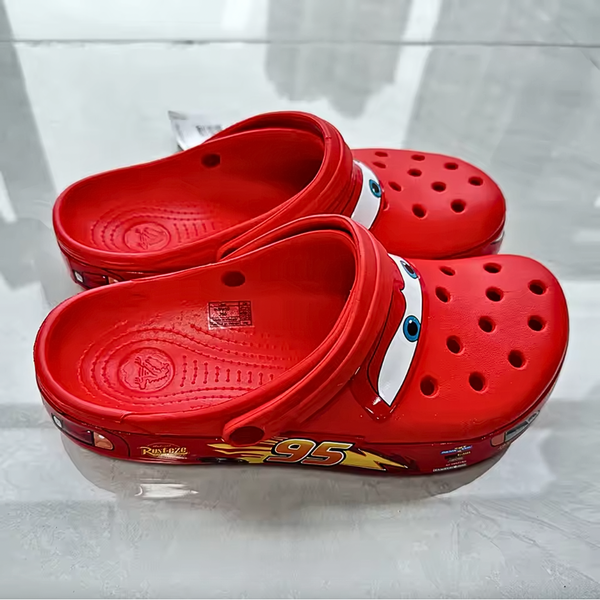 Crocs + Disney Cars Lightning McQueen Red Slide-on Shoes Slides