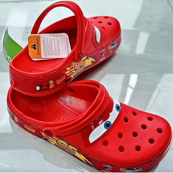Crocs + Disney Cars Lightning McQueen Red Slide-on Shoes Slides