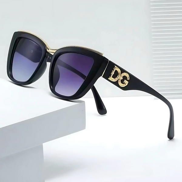 DG Cateye Black and Gold Sunglasses