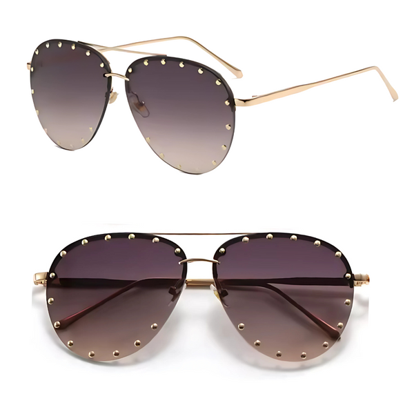 Aviator Rimless Studded Sunglasses