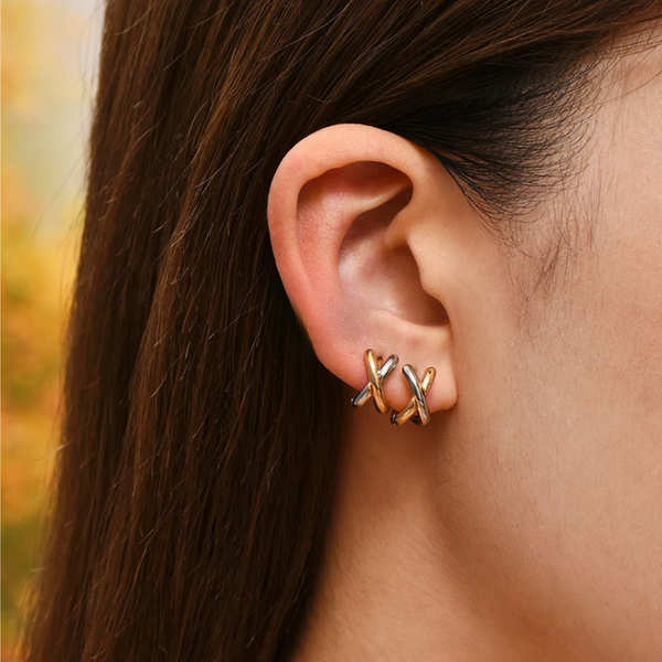 Star + X Huggie Earrings Set of 2
