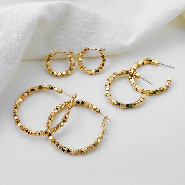 Hoop Earrings w/ Movable Elements