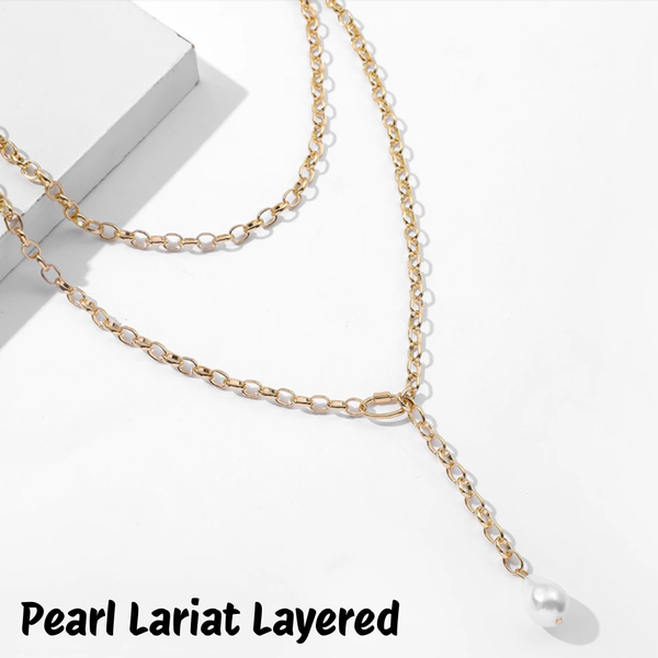 Link Toggle Necklace w/ Pearl Pendant
