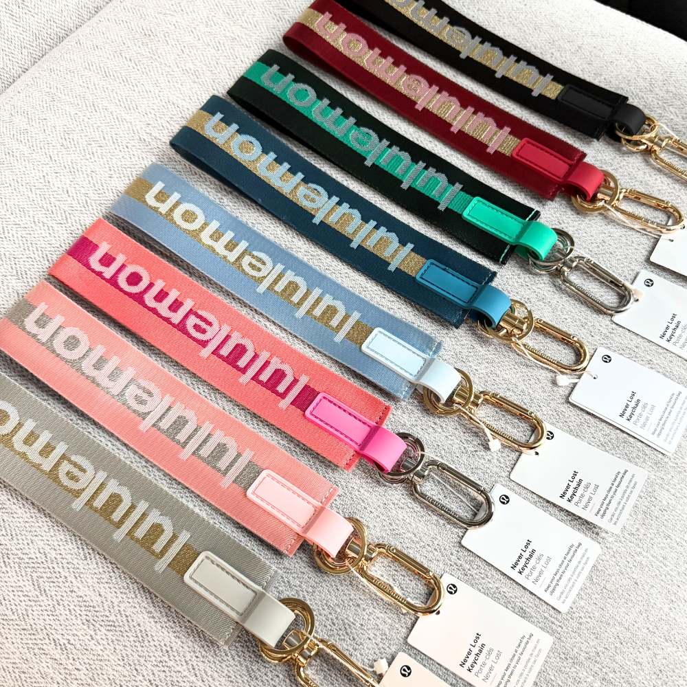 lululemon backpack keychain dupe lululemon Never Lost Keychain Strap Wordmark Black