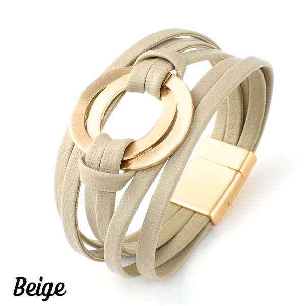 Magnetic Bracelet with Matte Gold Circle