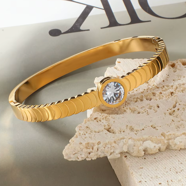Morgana Glam Bangle Bracelet - Stainless Steel