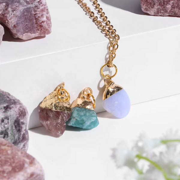 Natural Stone Interchangeable Charm Necklace Collection