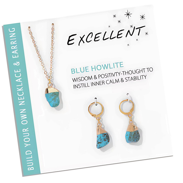 Natural Stone Charm Necklace And Earrings Gift Set
