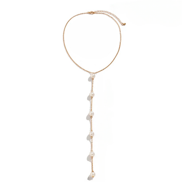 Pearl Strand Lariat Dainty Necklace