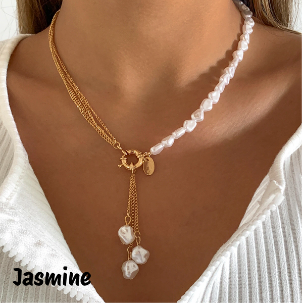 Link Toggle Necklace w/ Pearl Pendant