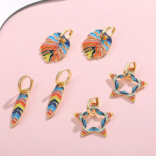 Rainbow Colorful Summer Earrings