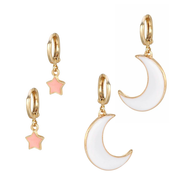 Star + Moon Earrings Set