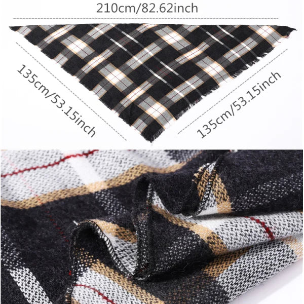 Beige and Pink Triangle Winter Scarf