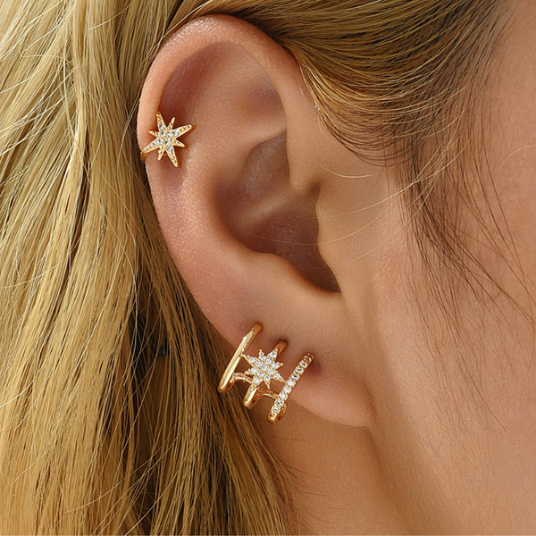 Sublime Set of Earrings and Ear Cuff