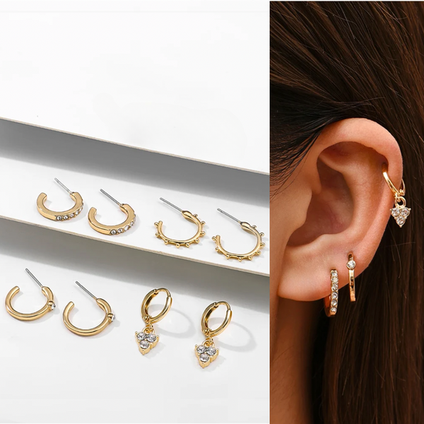 Glam Set of 4 Pairs of Earrings