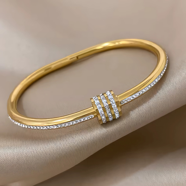 Zina Glam Bangle Bracelet - Stainless Steel