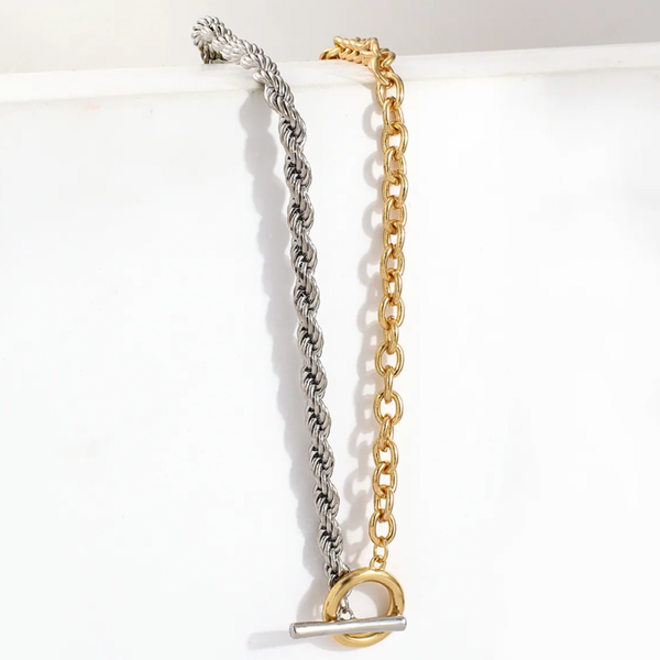 Gold + Silver Toggle Necklace