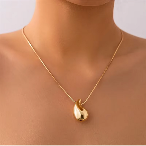 Teardrop Necklace and Earrings - Stainless Steel