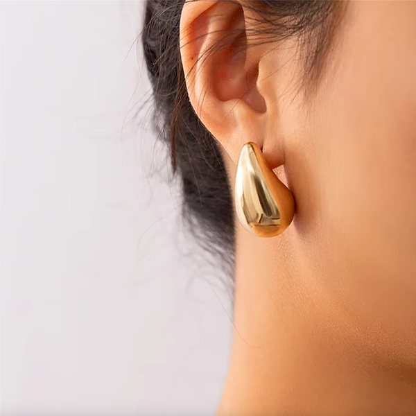 Teardrop Necklace and Earrings - Stainless Steel