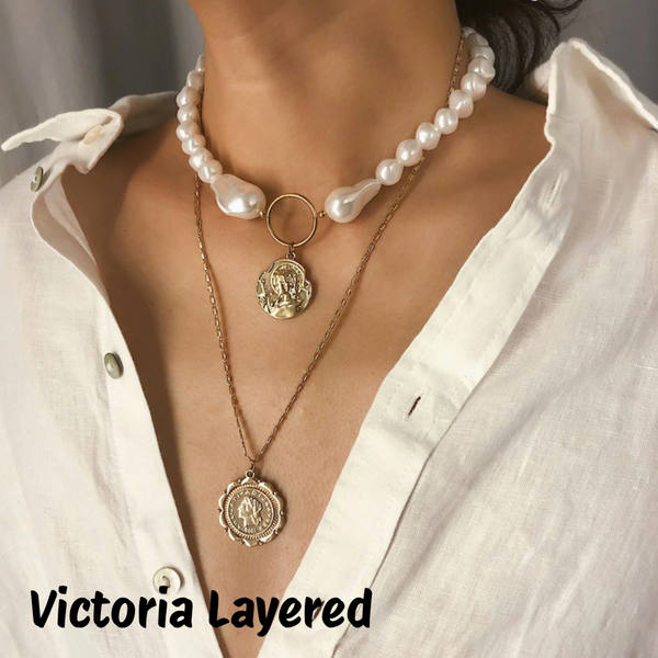 Link Toggle Necklace w/ Pearl Pendant