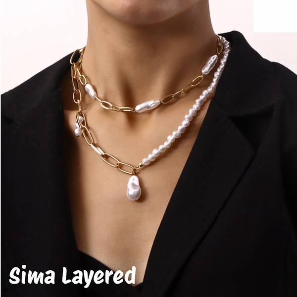 Link Toggle Necklace w/ Pearl Pendant