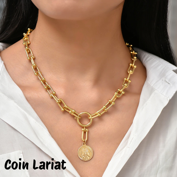 Link Toggle Necklace w/ Pearl Pendant