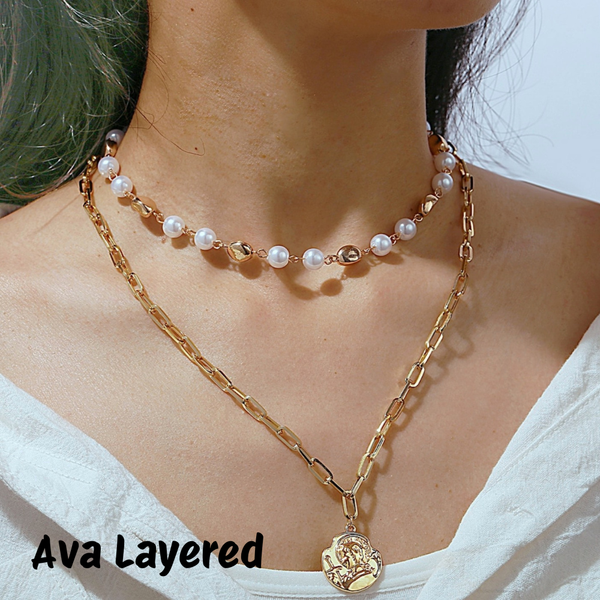 Link Toggle Necklace w/ Pearl Pendant