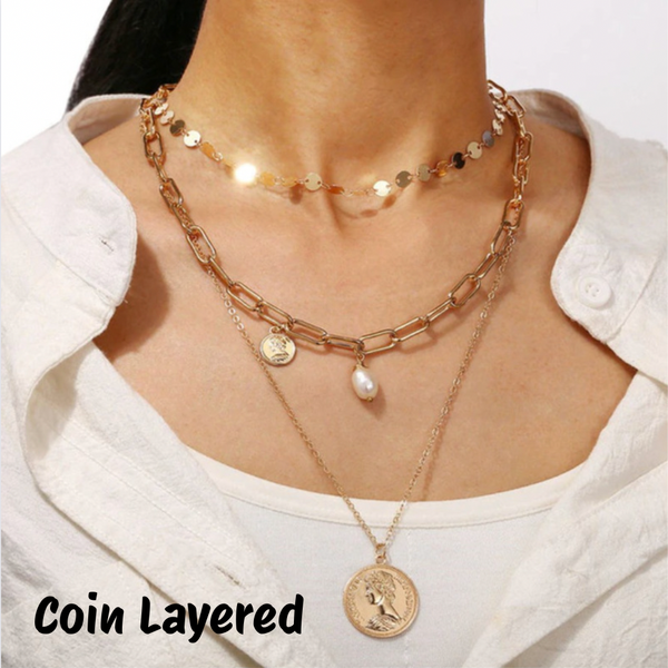 Link Toggle Necklace w/ Pearl Pendant