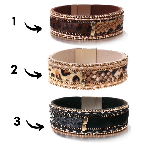 Stylish Animal Print Magnetic Wrap Bracelet