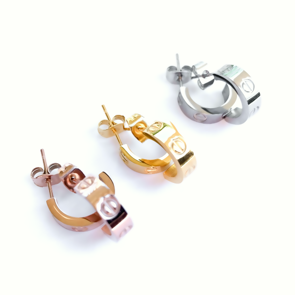 Amour Huggie Earrings - Stainless Steel