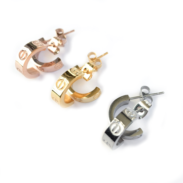 Amour Huggie Earrings - Stainless Steel