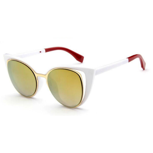 Ancona Sunglasses - White w/ Gold Mirror