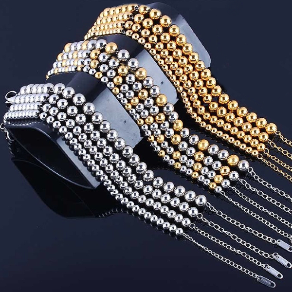 Gold + Silver Ball Bracelet - Stainless Steel